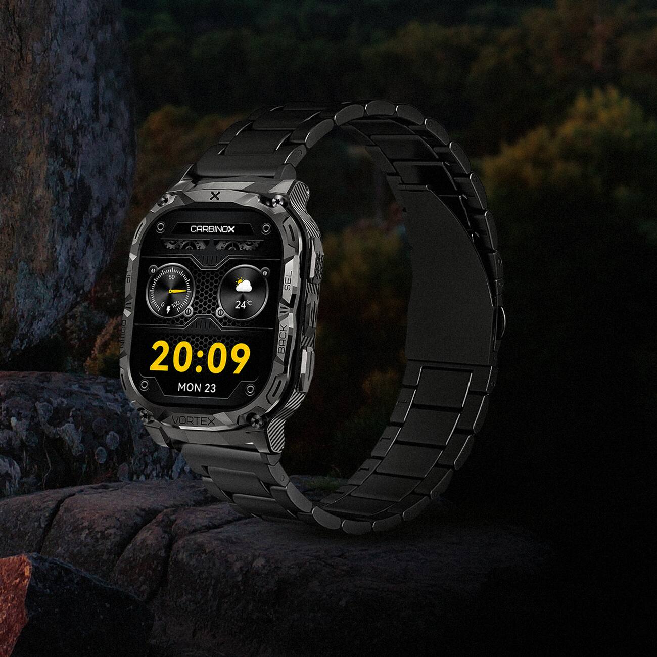 CARBINOX  
20:09  
MON 23  
24°C  
VORTEX