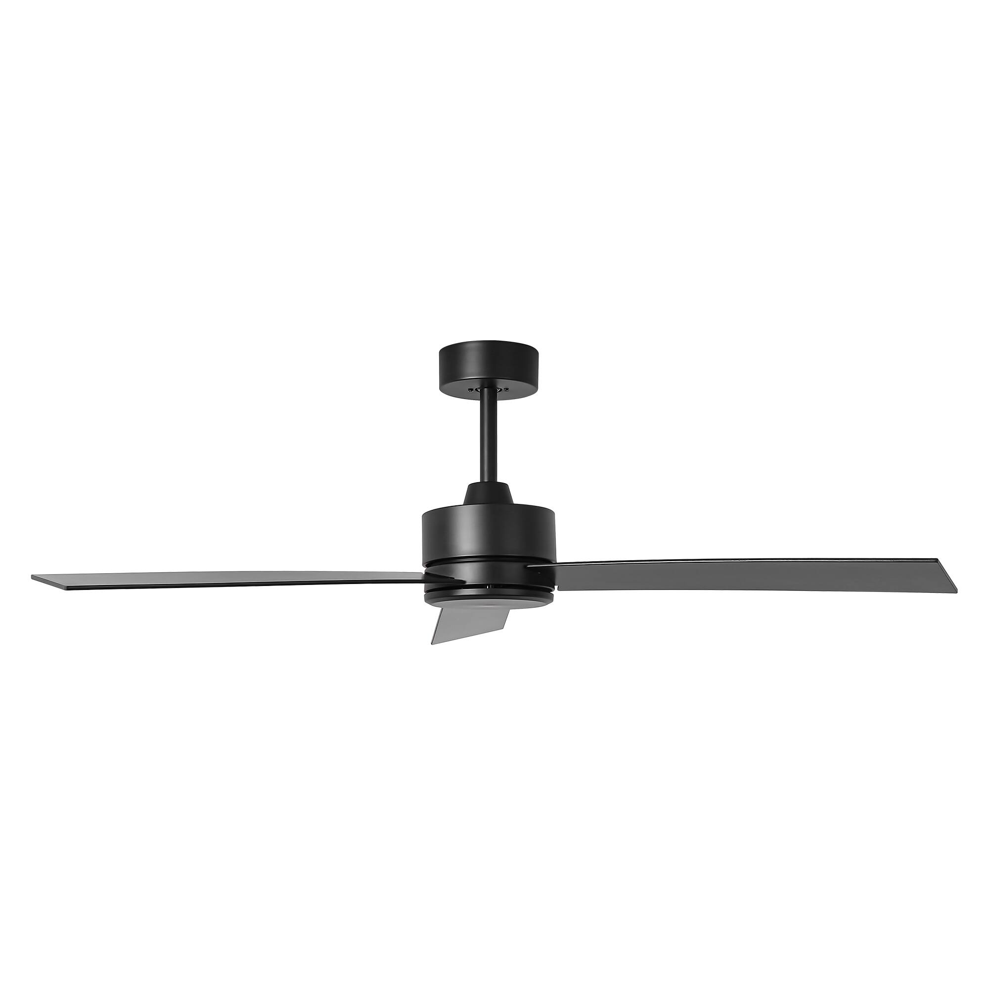 Alt View 1. Parrot Uncle - 52" Modern 6-Speed DC Ceiling Fan with Remote - Black.