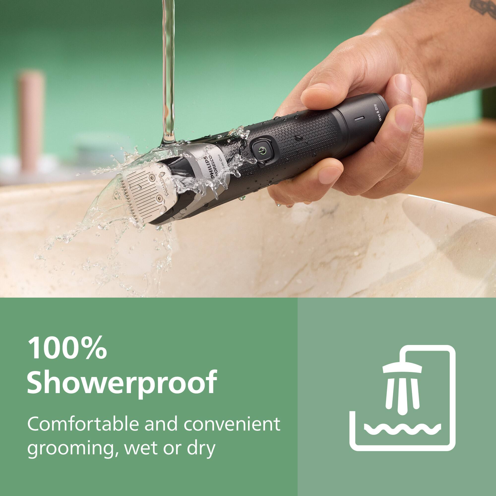 100% Showerproof  
Comfortable and convenient grooming, wet or dry