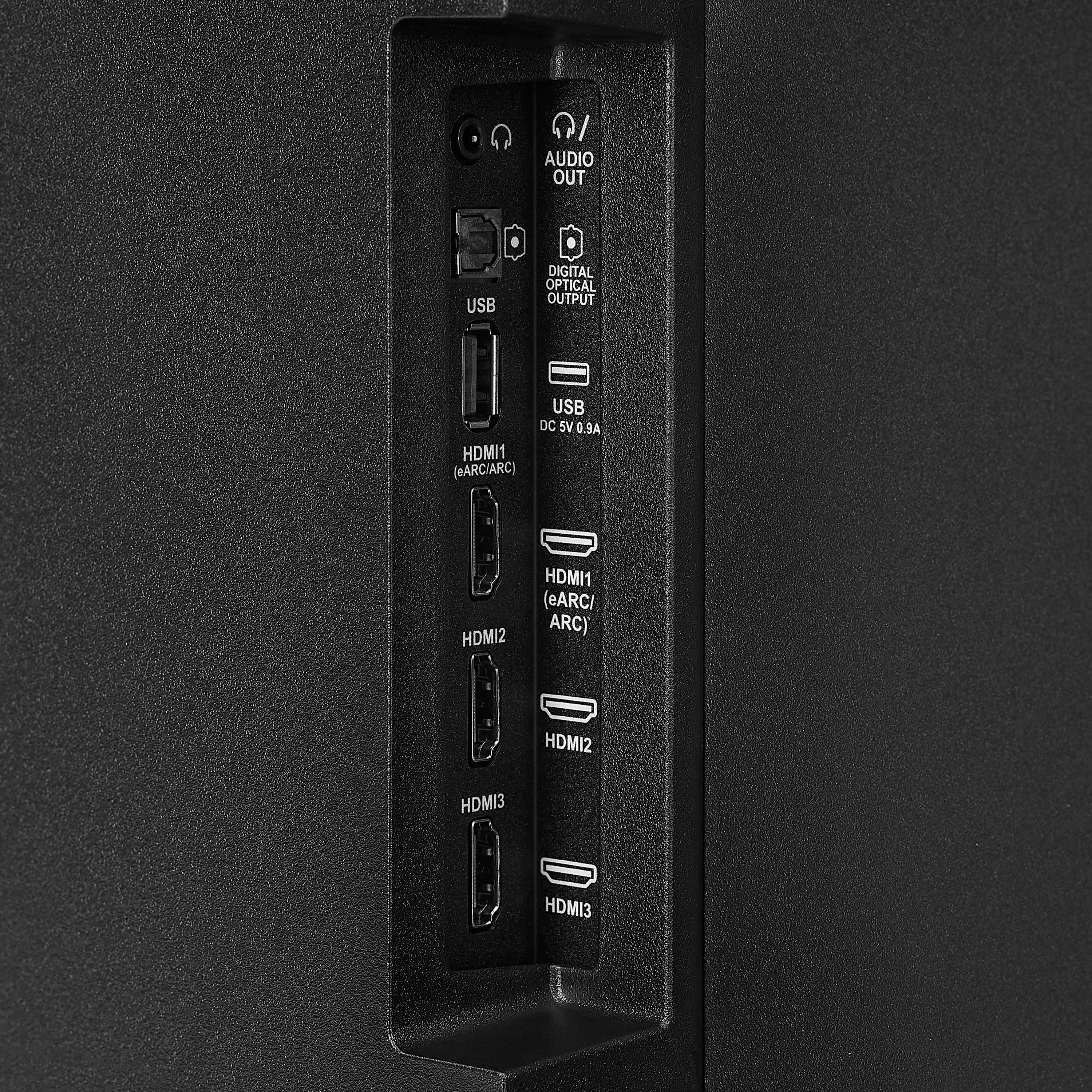 AUDIO OUT USB DIGITAL OPTICAL OUTPUT USB DC SV 0.9A HDMI1 (eARC/ARC) HDMI2 HDMI3 HDMI3