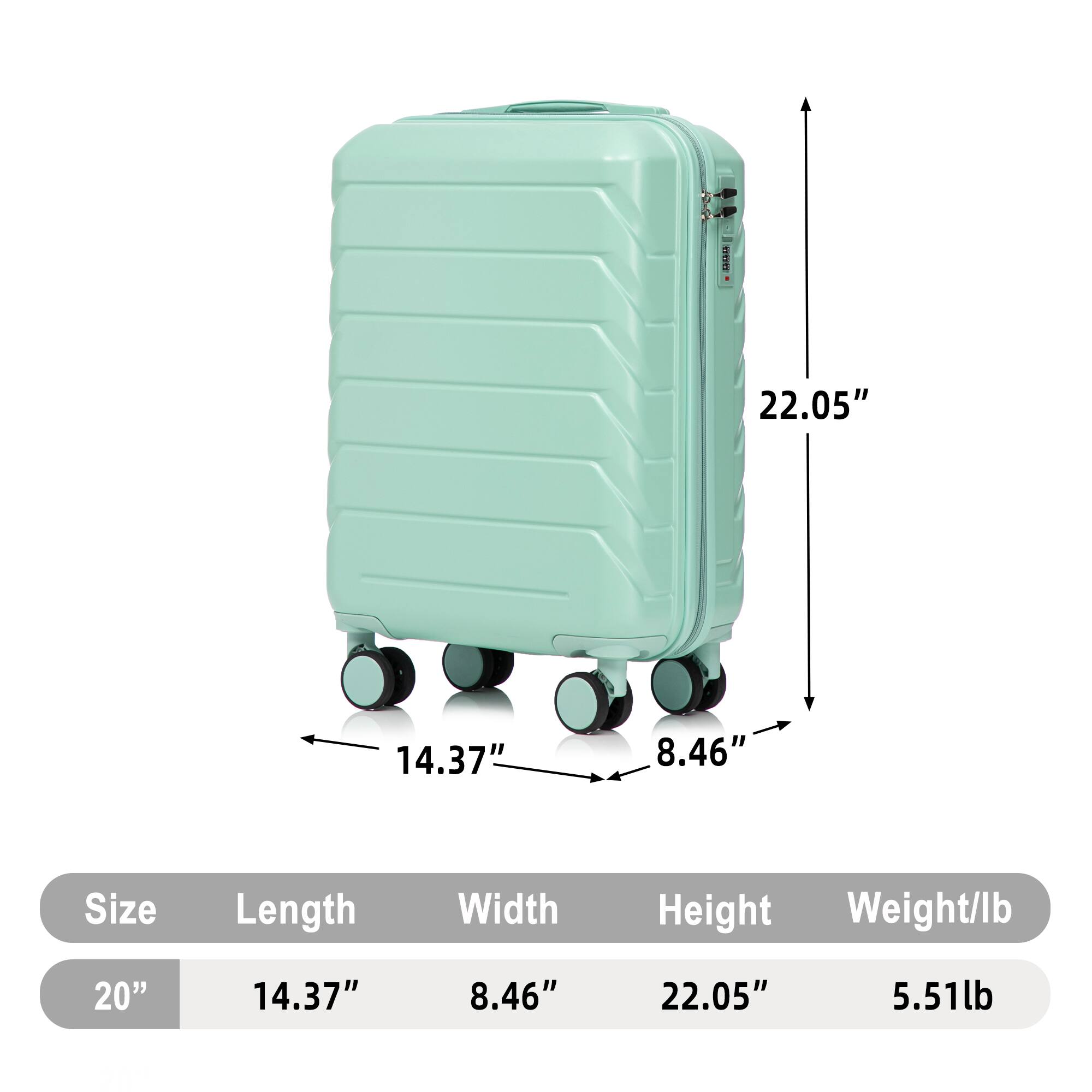 - Size: 20"
- Length: 14.37"
- Width: 8.46"
- Height: 22.05"
- Weight/lb: 5.51lb
