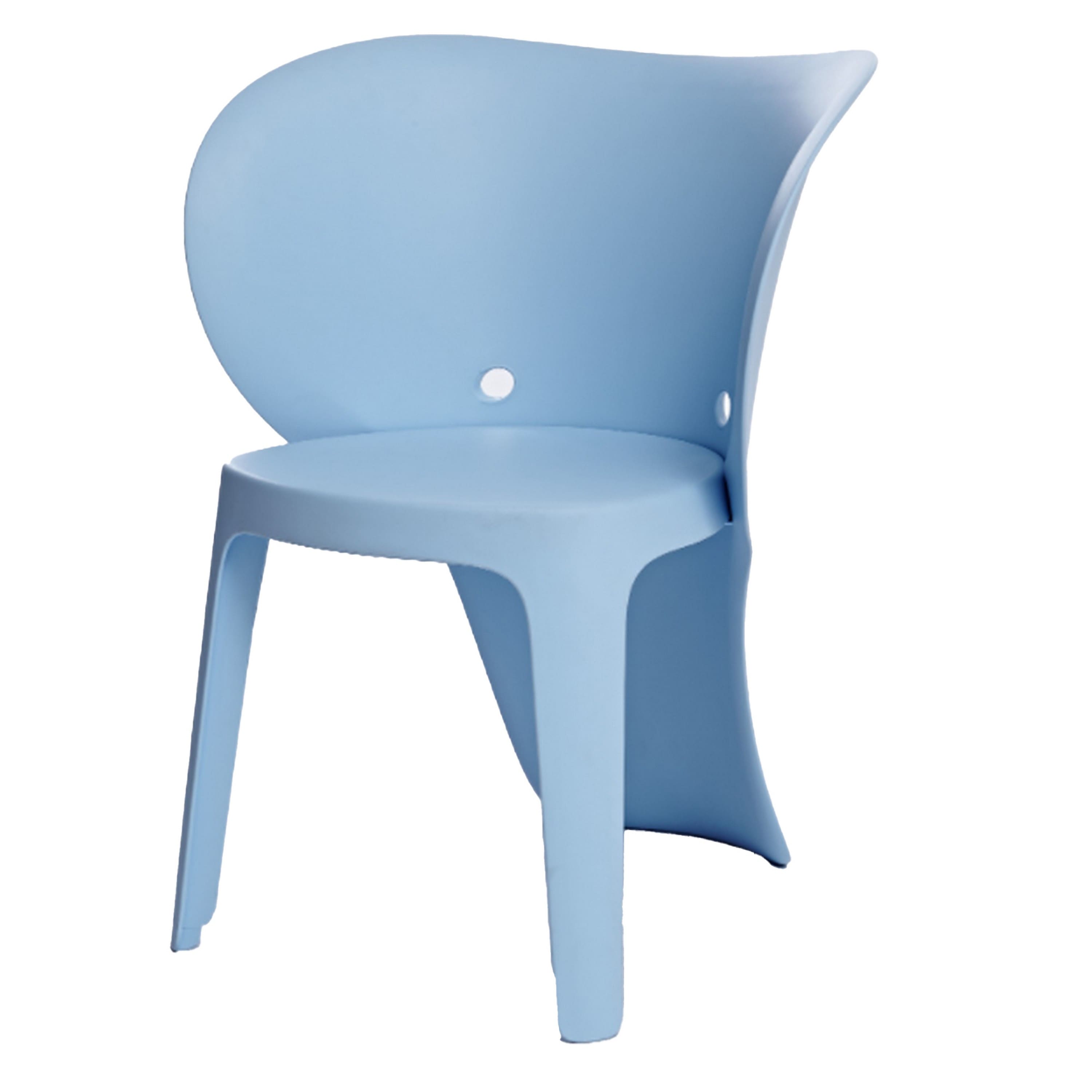 Manhattan Lane - Fyna 16 Inch Kids Chair with Curved Back, Set of 4, Elephant Trunk Design - Blue