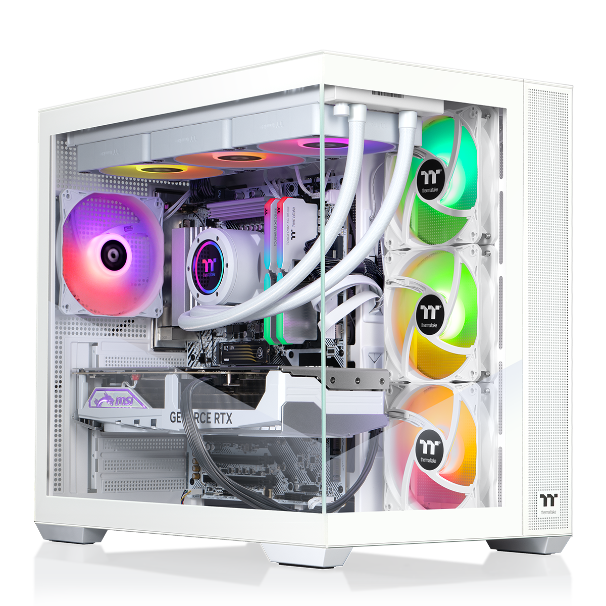 Thermaltake - LCGS View i1480S-380 Gaming Desktop Intel Core i9-14900KF - 32GB DDR5 NVIDIA GeForce RTX 5080, 1TB NVMe M.2 - White - Front_Zoom