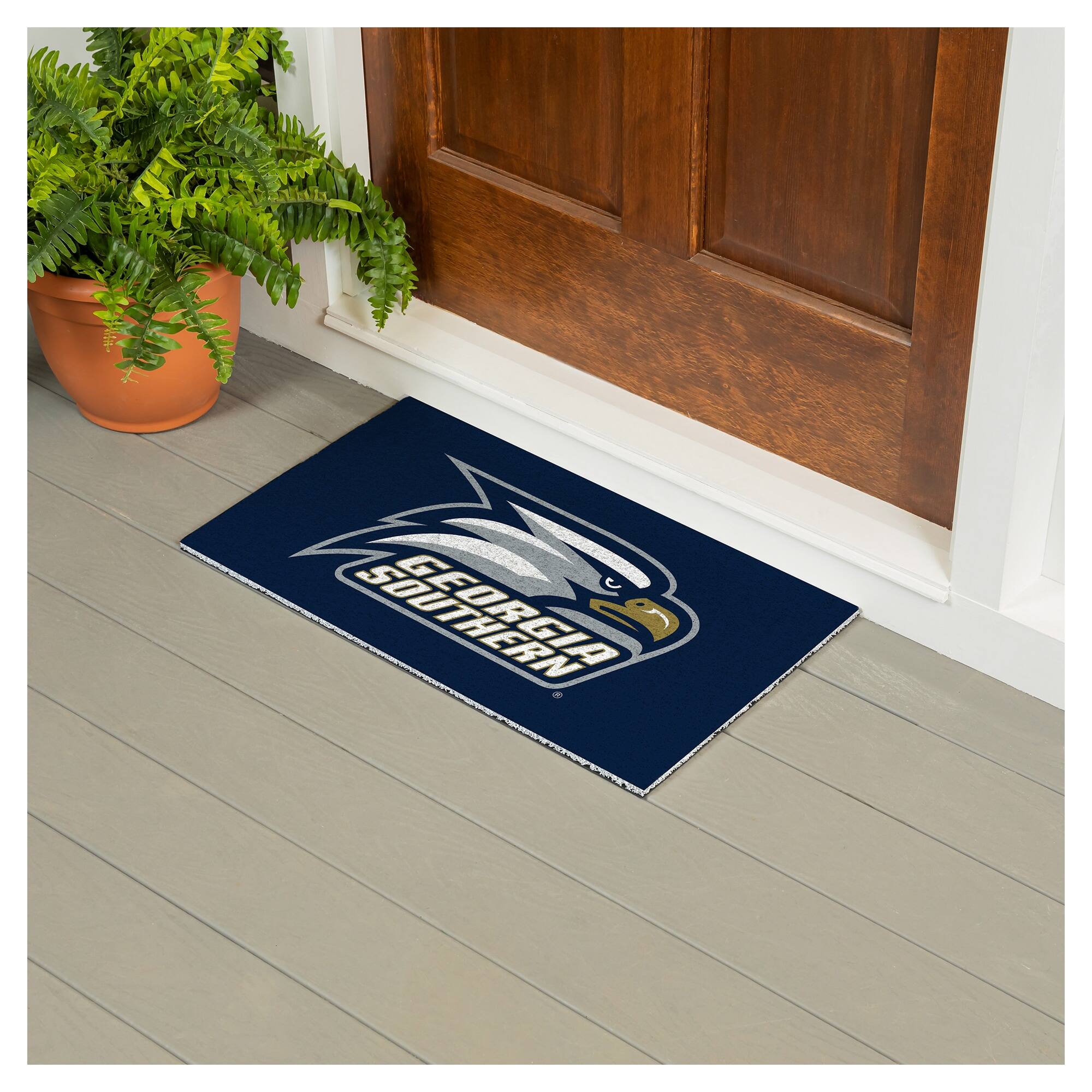 Alt View 2. Evergreen Enterprises - Georgia Southern Eagles 16" x 28" Full Color Indoor/Outdoor Logo Turf Mat - Multicolor.