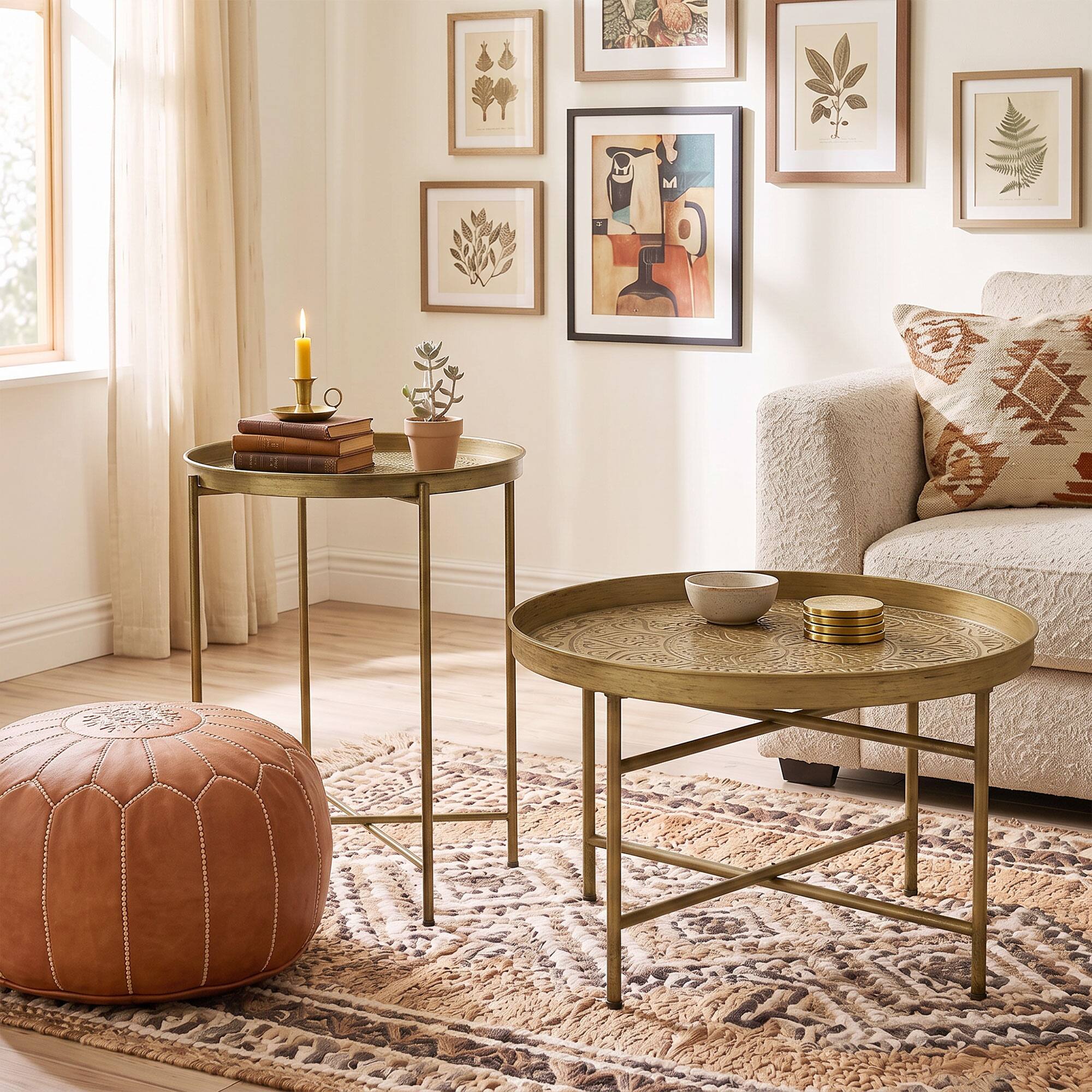 Alt View 7. Homcom - Table Set for Living Room - Gold.