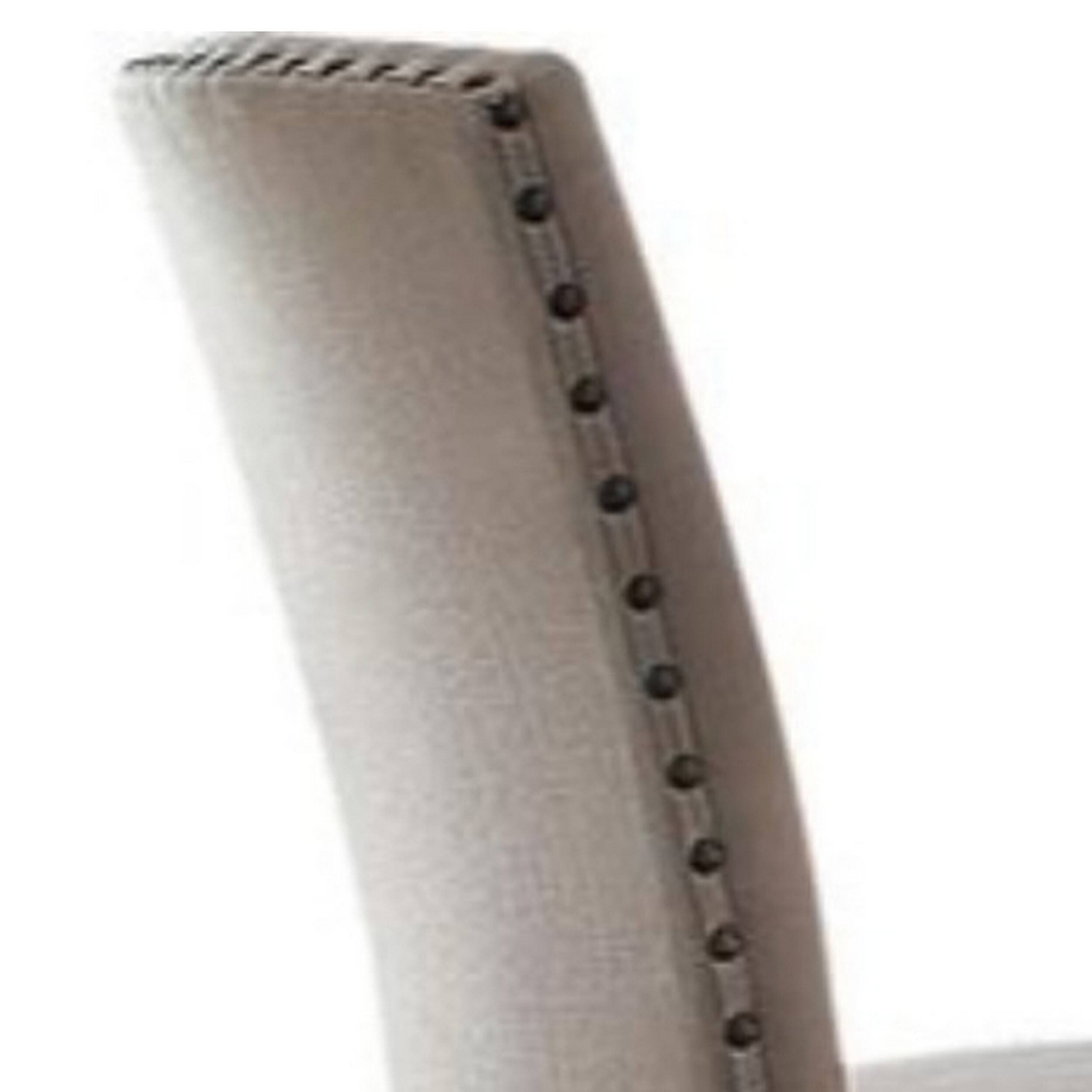 Alt View 2. Manhattan Lane - Nailhead Trim Fabric Upholstered Wooden Side Chair, Set of 2 - Beige and  Brown.