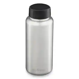 Klean Kanteen - Wide Water Bottle – Wide Loop Cap, Stainless Steel – 40 oz, Brushed Stainless - Brushed Stainless Steel