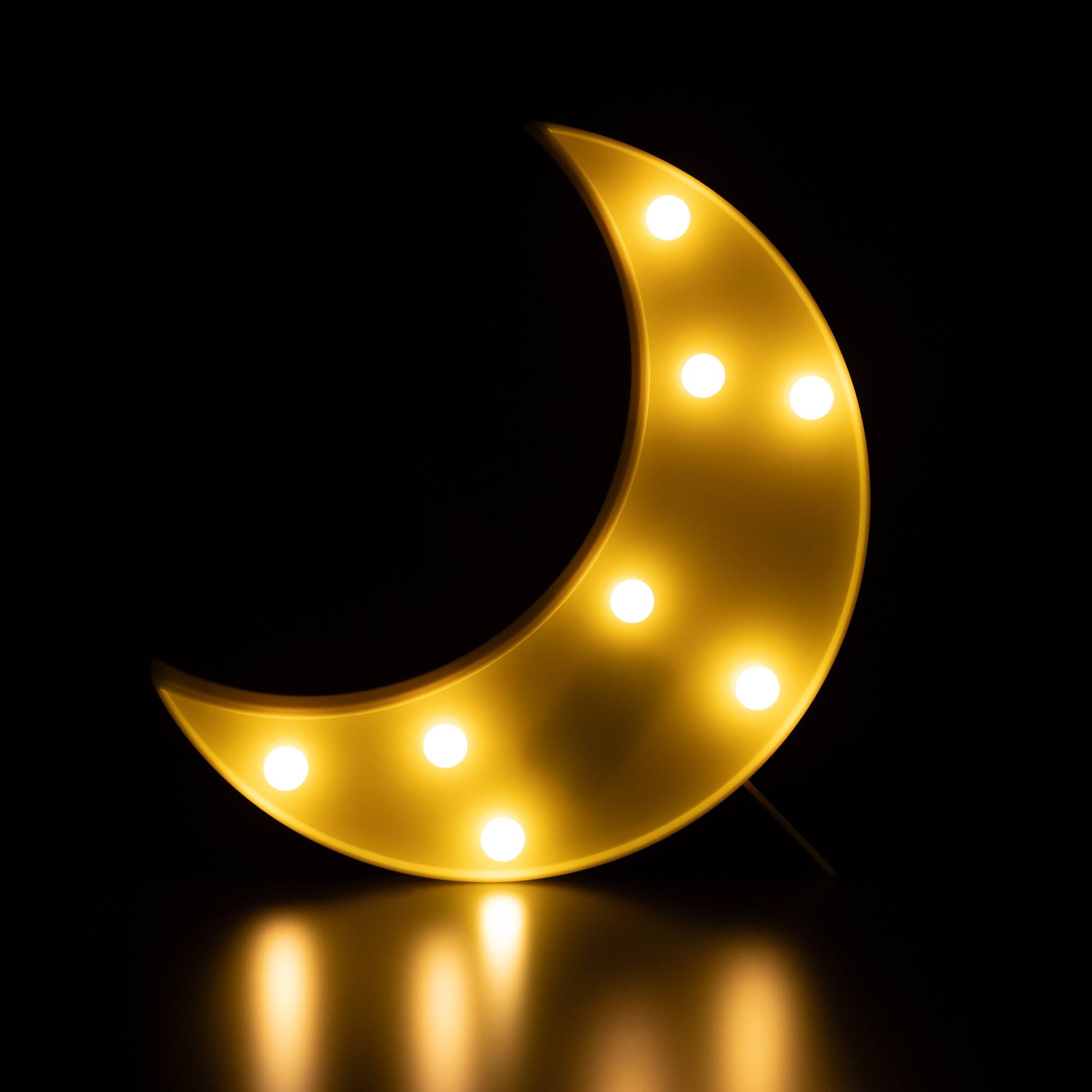 Alt View 2. Northlight - LED Lighted Crescent Moon Marquee Wall Art - 9.5" - Yellow - Yellow.
