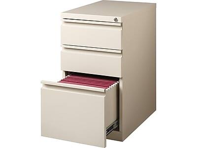 Alt View 2. Staples - 3-Drawer Mobile Vertical File Cabinet, Letter Size, Lockable, 27.75"H x 15"W x 20"D - Putty.