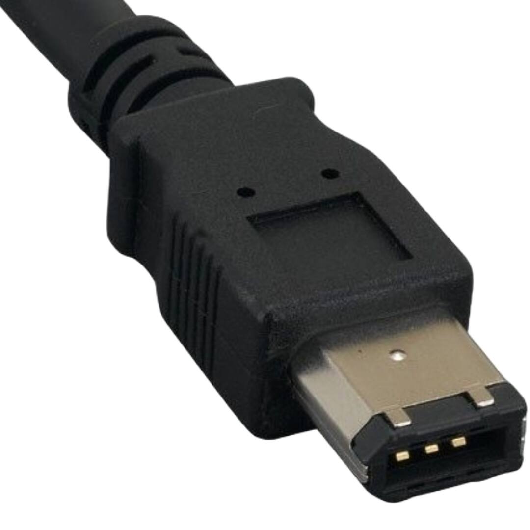 Angle. Sanoxy - 6ft IEEE 1394a FireWire 400 6-pin to 4-pin, Black - Black.