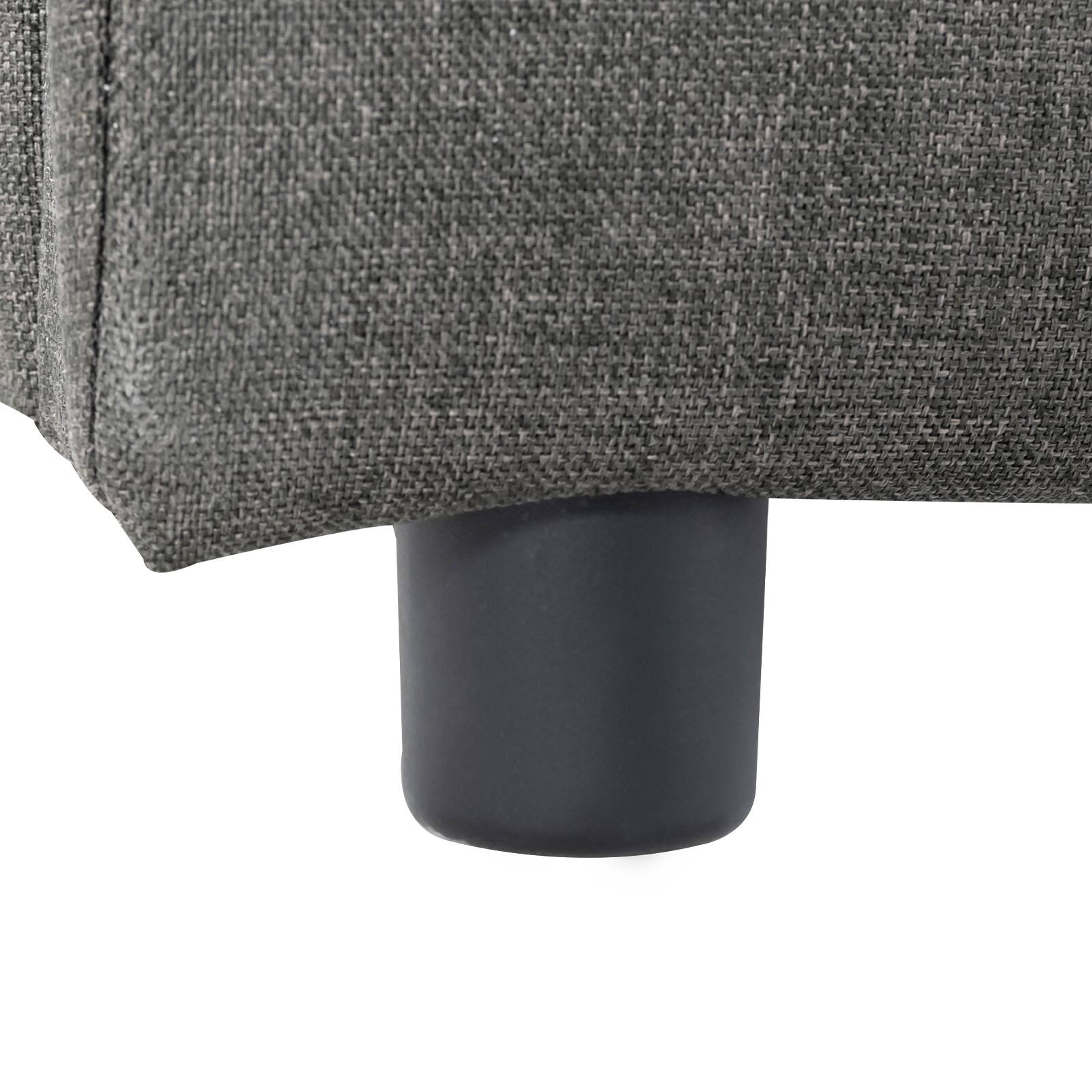 Alt View 2. LUCKY ONE - Full Assembled Upholstered LED Bed Frame with Headboard Drawers USB Charging - Grey-Full.