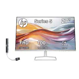 HP - Series 5 527sf 27" FHD IPS Monitor, Flicker Free, Anti-Glare, VGA, HDMI, & DKZ Hub - Black/Silver