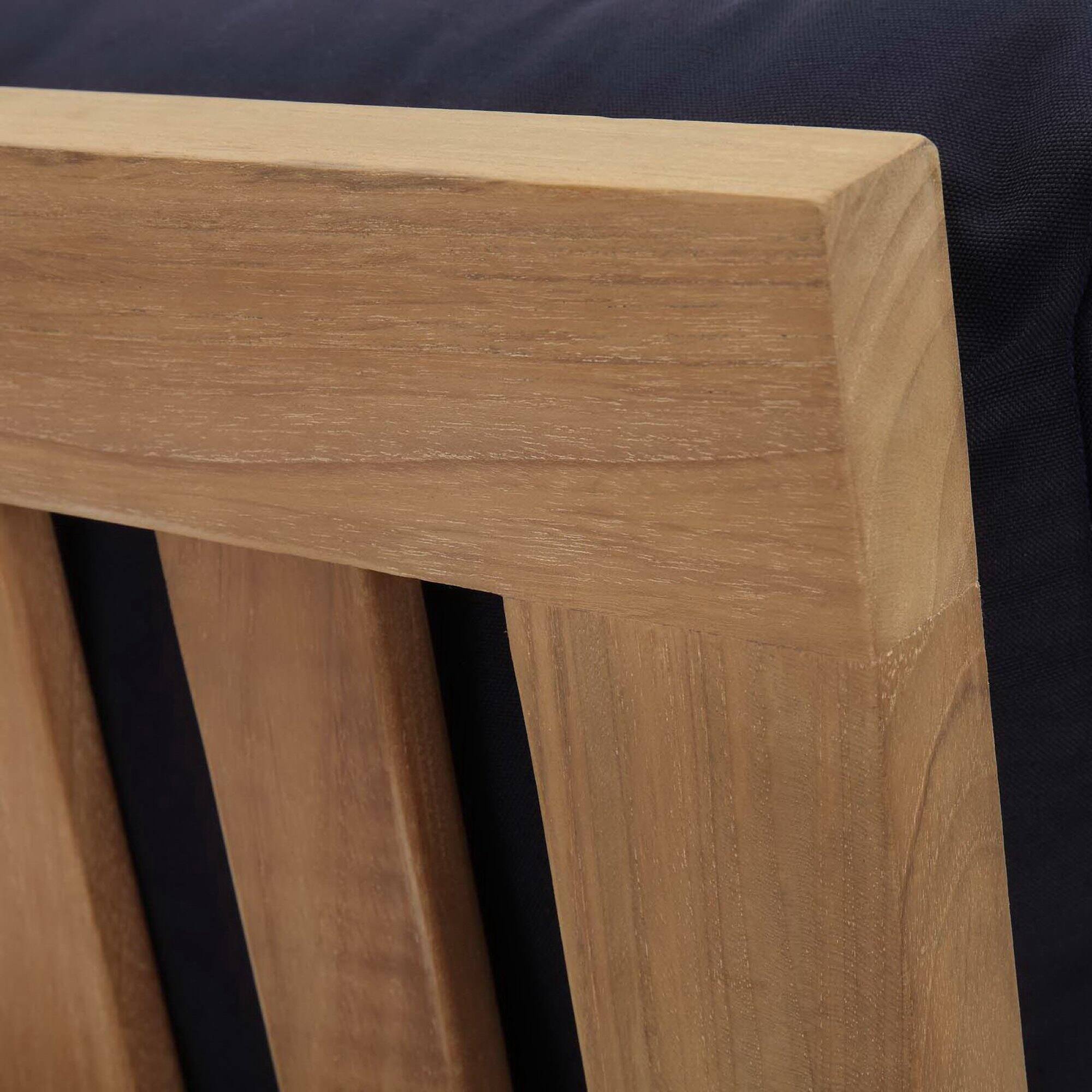 Left. Modway - Marina Outdoor Patio Teak Right-Facing Sofa by Modway - Natural Navy.