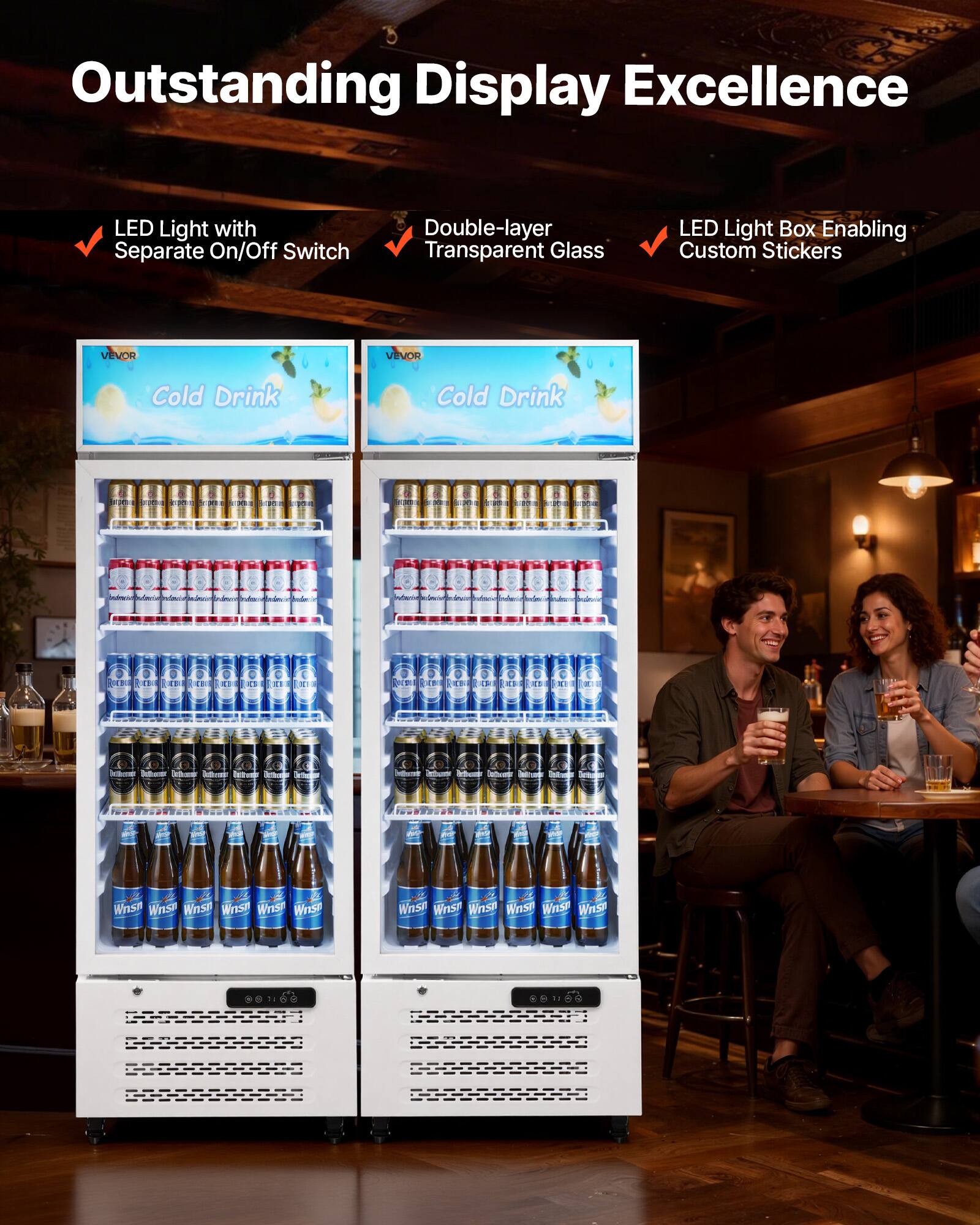 Outstanding Display Excellence

LED Light with Separate On/Off Switch
Double-layer Transparent Glass
LED Light Box Enabling Custom Stickers

VEVOR
VEVOR
Cold Drink
Cold Drink

ROCKER 100 FEDE ABO

0
XI
oron
CH XI
pizza
a Wns Wnster Wns WISH Wns Wnst
Wnsn Wris Wnsm Wnst Wnst Wns
89118