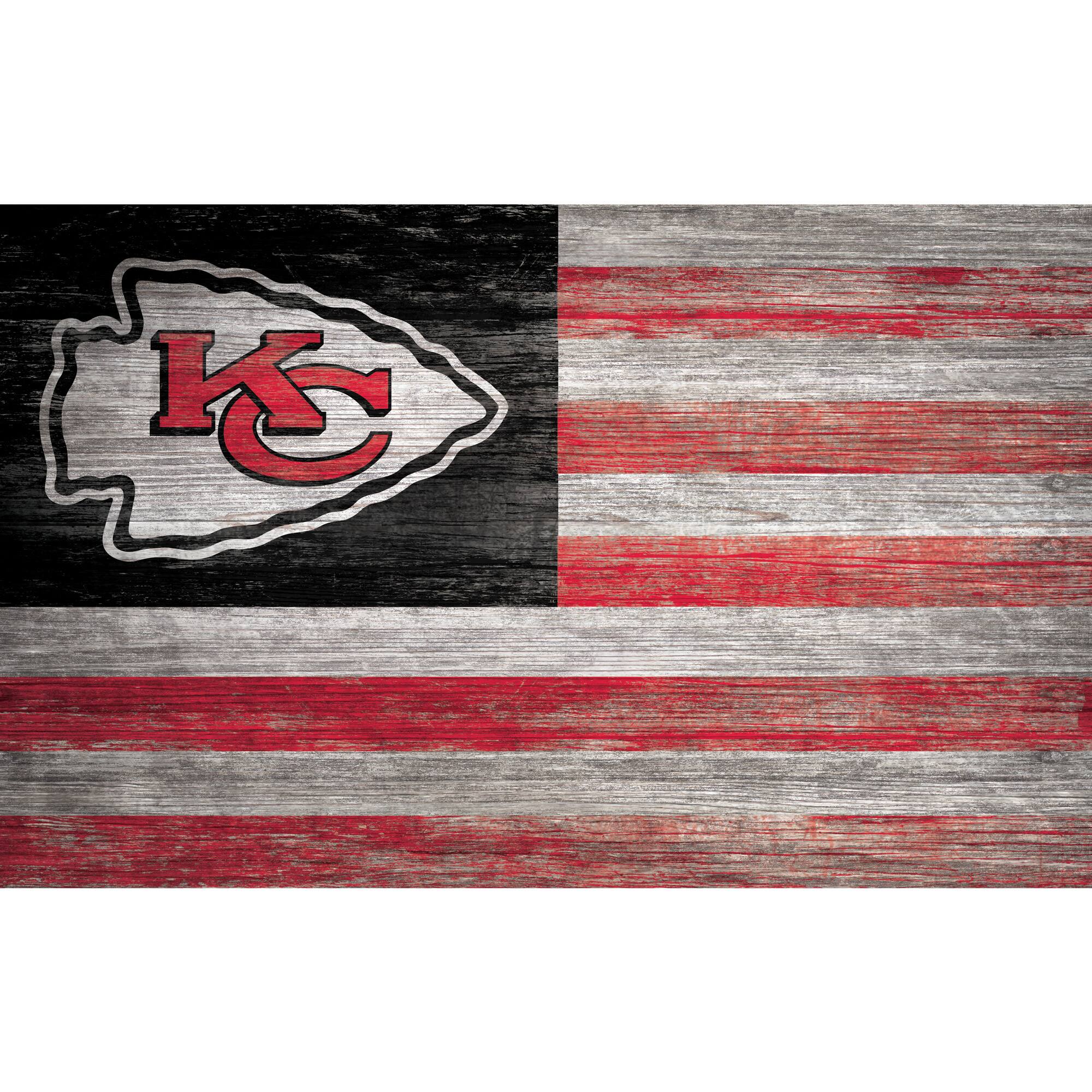 Kansas City Chiefs 11'' x 19'' Distressed Flag Sign