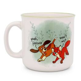 Silver Buffalo - Disney Fox and the Hound "Friends Forever" Ceramic Camper Mug | Holds 20 Ounces - Red