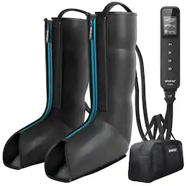 CINCOM - Leg & Foot Air Compression Massager with Handheld Controller - Black