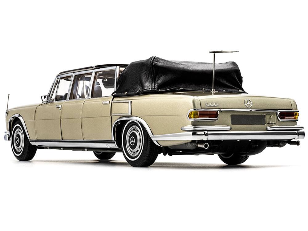 Alt View 3. CMC - 1965-1981 Mercedes Benz 600 Pullman Landaulet Limousine Convertible w/Functional Softtop Gold Ltd Ed 1/18 Model Car CMC.