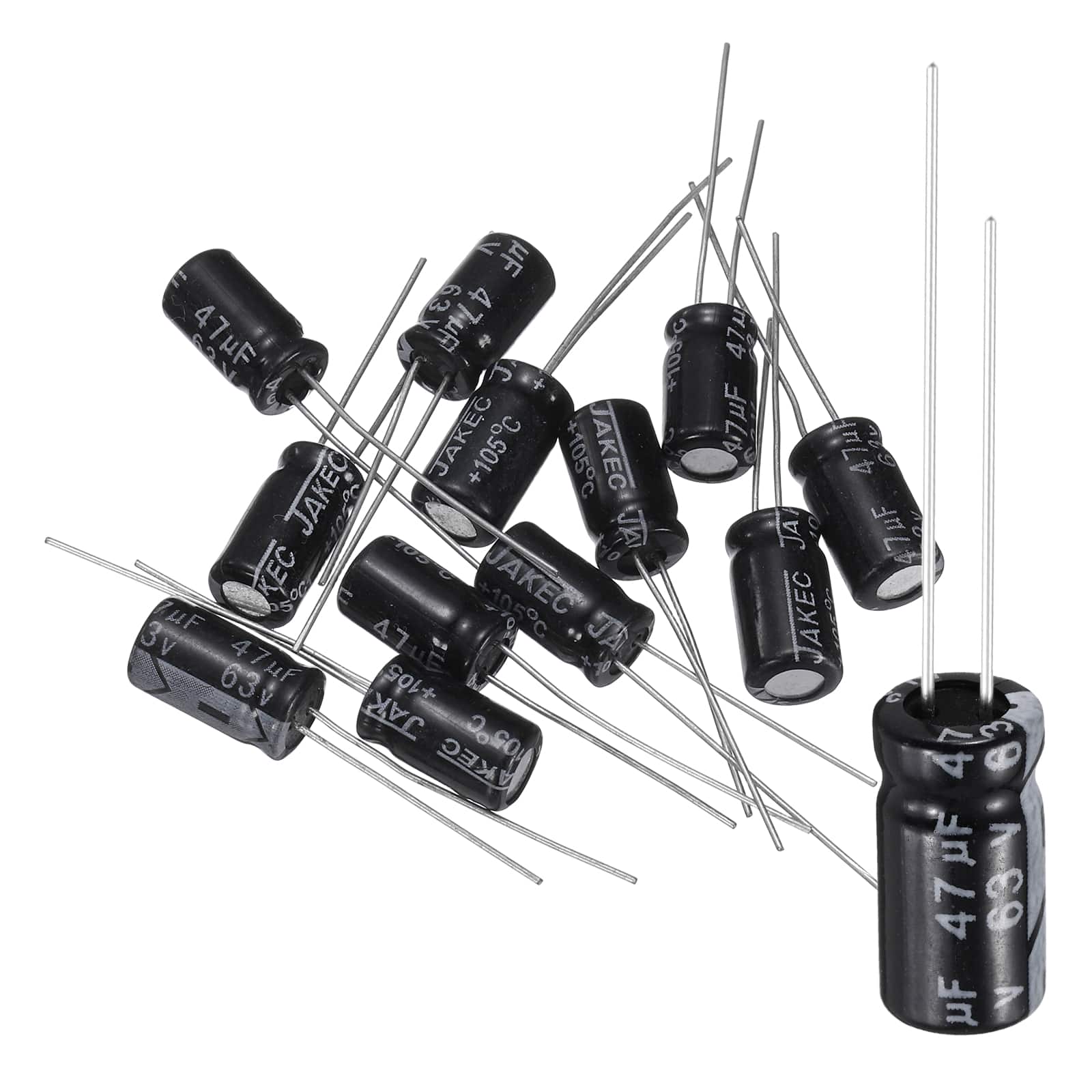 Unique Bargains - 47uF 63V 6x11mm Electrolytic Capacitor, 105C High Temp Radial Leads, for TVs/LCDs/VCD, 12pcs - Black price history on PriceWatchPro