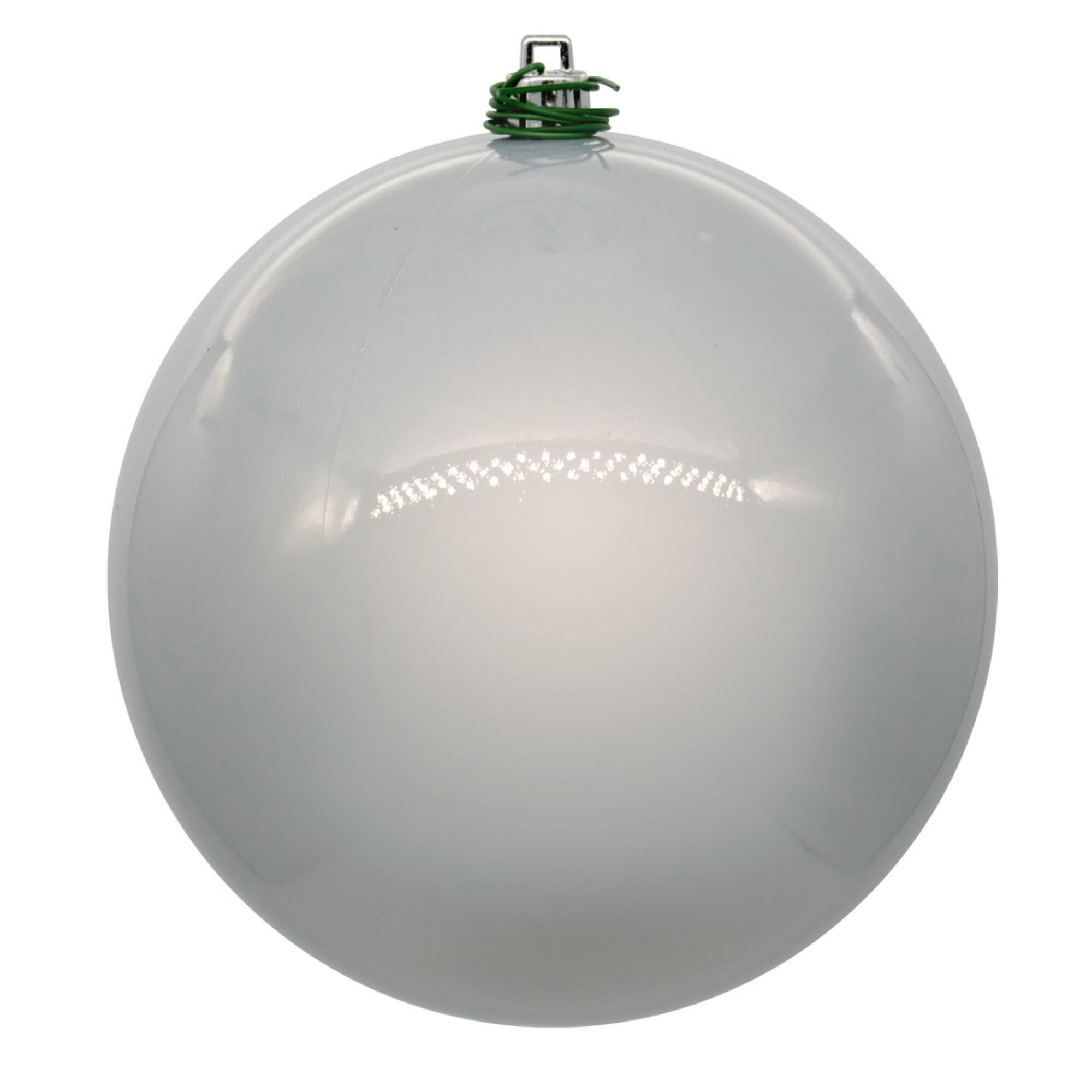Front. Vickerman - 8" Silver Pearl Ball UV Drilled - Silver.