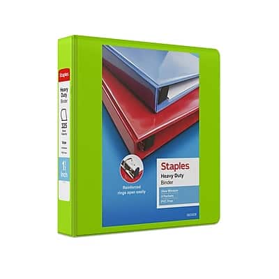 "Staples - Heavy Duty 1 1/2"" 3-Ring View Binder, D-Ring - Chartreuse" price history on PriceWatchPro