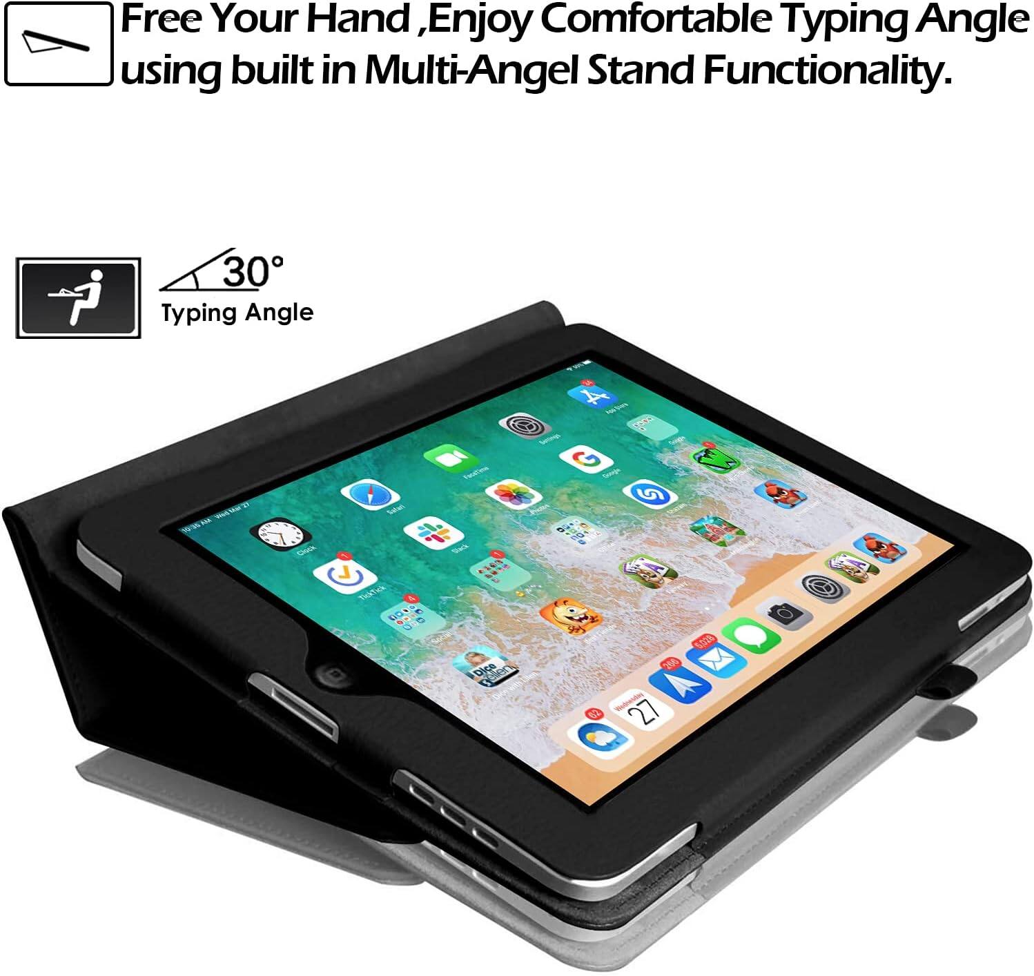 Free Your Hand, Enjoy Comfortable Typing Angle using built in Multi-Angle Stand Functionality.

30° Typing Angle