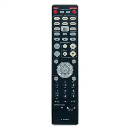 POWER
REMOTE MODE
CD
AM/FM
CD
TUNER
PHONO
COAXIAL
OPTICAL
ANALOG DIRECT
USB-DAC
SOUND MODE
SOURCE DIRECT
MUTE
VOLUME
INFO
TOP MENU
TIME
ENTER
FAVORITES
PROG
1 ABC
2 DEF
3 GHI
4 JKL
5 MNO
6 PQR
7 TUV
8 WXYZ
9 aI
0
+10
CLEAR
DIMMER
RANDOM
SEARCH
A-B
REPEAT
RC002PMSA