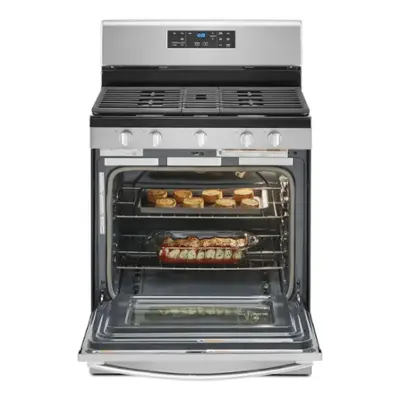 Whirlpool - 5.0 Cu. Ft. Freestanding Gas Range with Self-Cleaning and SpeedHeat Burner - Stainless Steel
