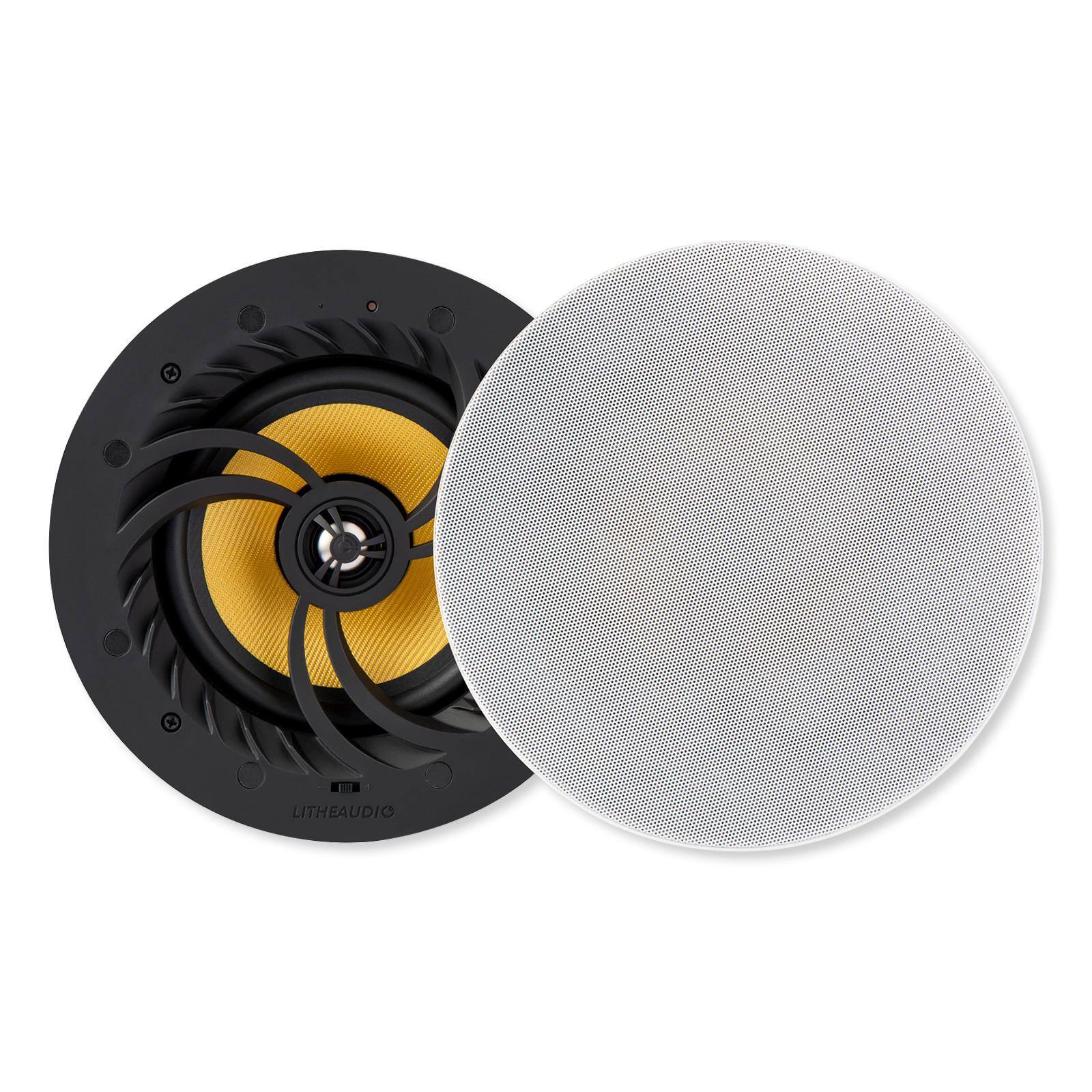 Front. Lithe Audio - All-in-one Wi-Fi Ceiling Speaker (Pair) - Black.