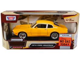 1974 Ford Maverick "Forgotten Classics" 1/24 Diecast Model Car by Motormax - Yellow