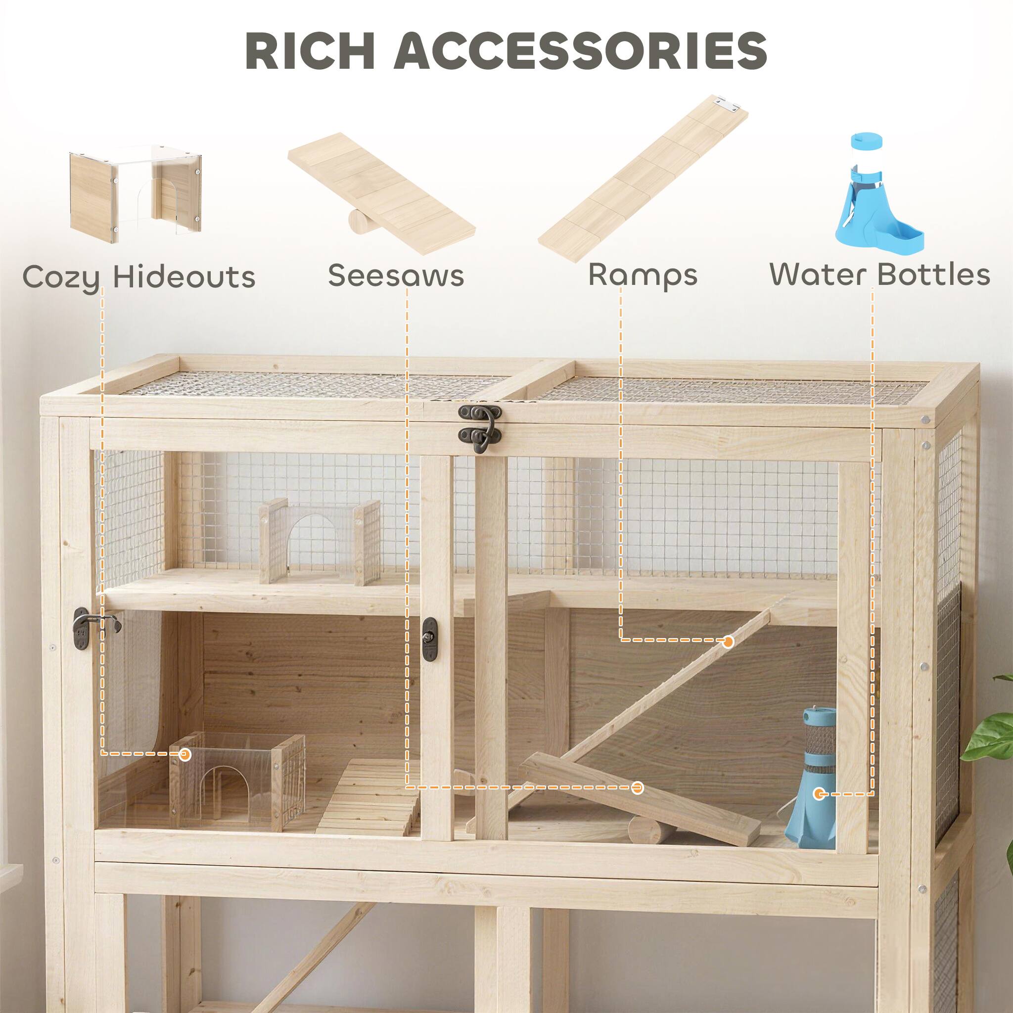 RICH ACCESSORIES  
Cozy Hideouts  
Seesaws  
Ramps  
Water Bottles