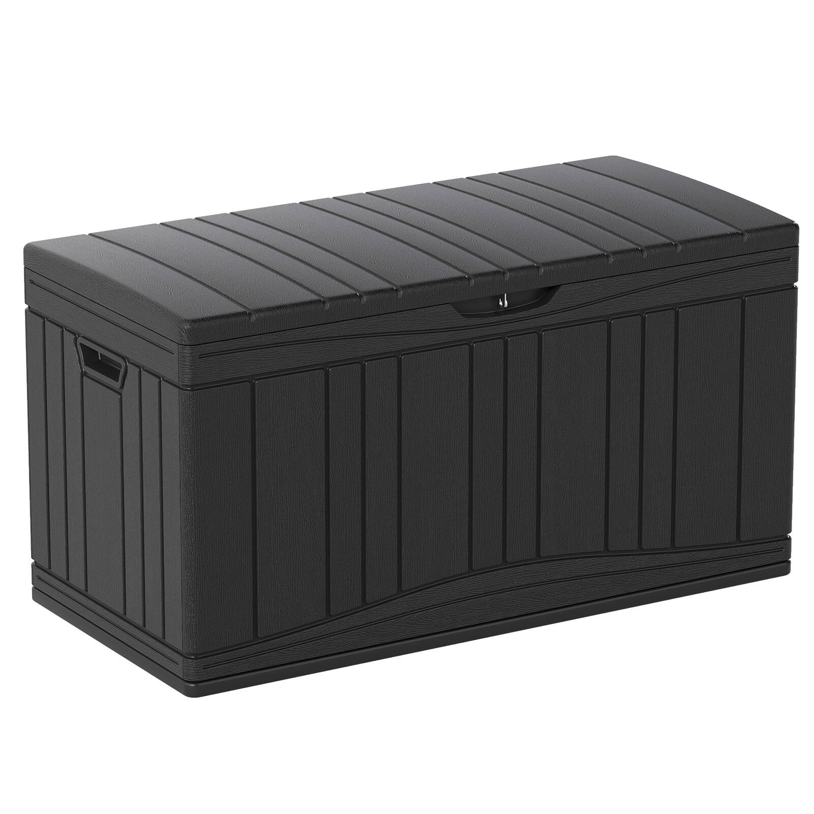 Alt View 9. Costway - Costway 80 Gallon Outdoor Deck Box with Gas Struts & Lock-Compatible Lid for Packages - Black.