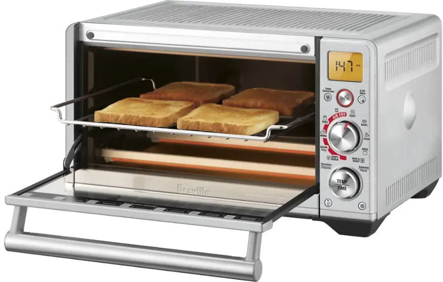 ANTO 148 MS DARKHESS PECE Se - Super Convection 2 DIX 1 b More 2 D AIR FRY TOAST FRIES 2e BAGEL WINGS PIZZA BACON - BRCIL CRISPY REHEAT Thickness Crispreso BAKE & ROANT S Barkness Pleces Breville 7  TEMP TIME