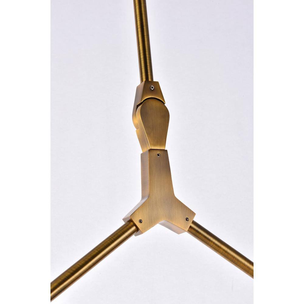 Alt View 1. Elegant Lighting - Cavoli 5 lights brass chandelier - Brass And Clear.