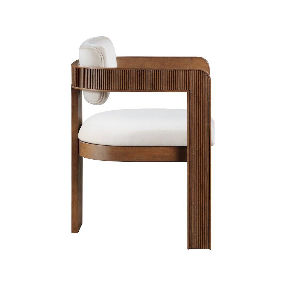 Alt View 3. Meridian Furniture - Sacha Cream Velvet Dining Chair, Set of 2 - Beige.