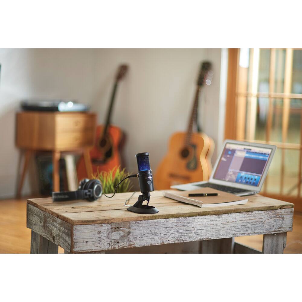 Back. Audio-Technica - Audio-Technica AT2020USB-X Cardioid Condenser USB Microphone, Black, Bundle.