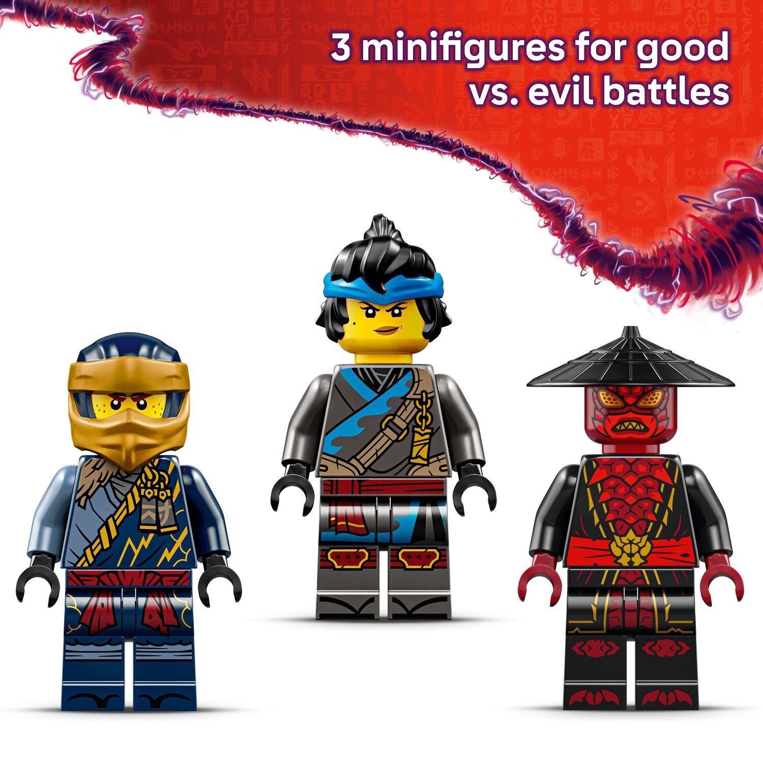 3 minifigures for good vs. evil battles