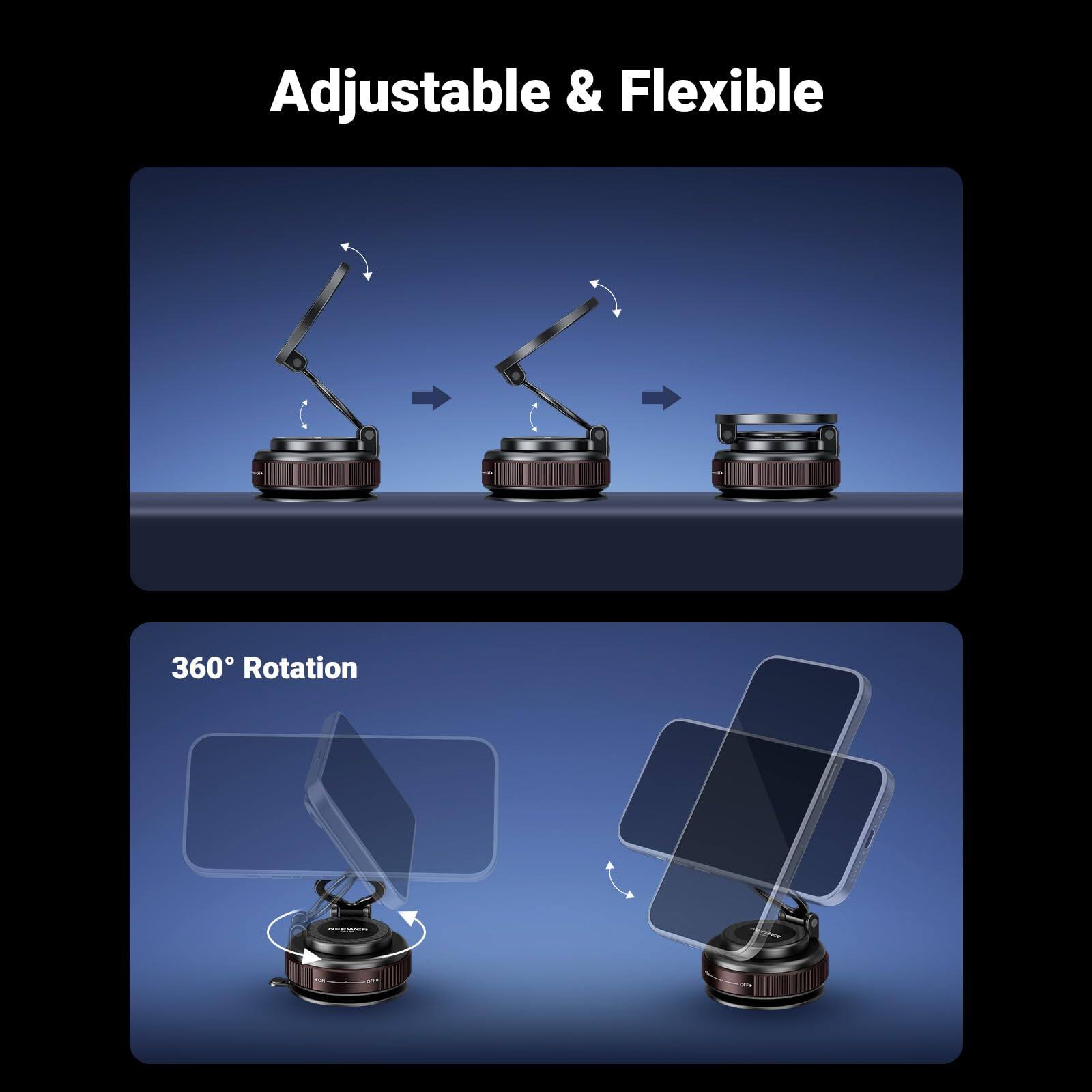 Adjustable & Flexible  
360° Rotation