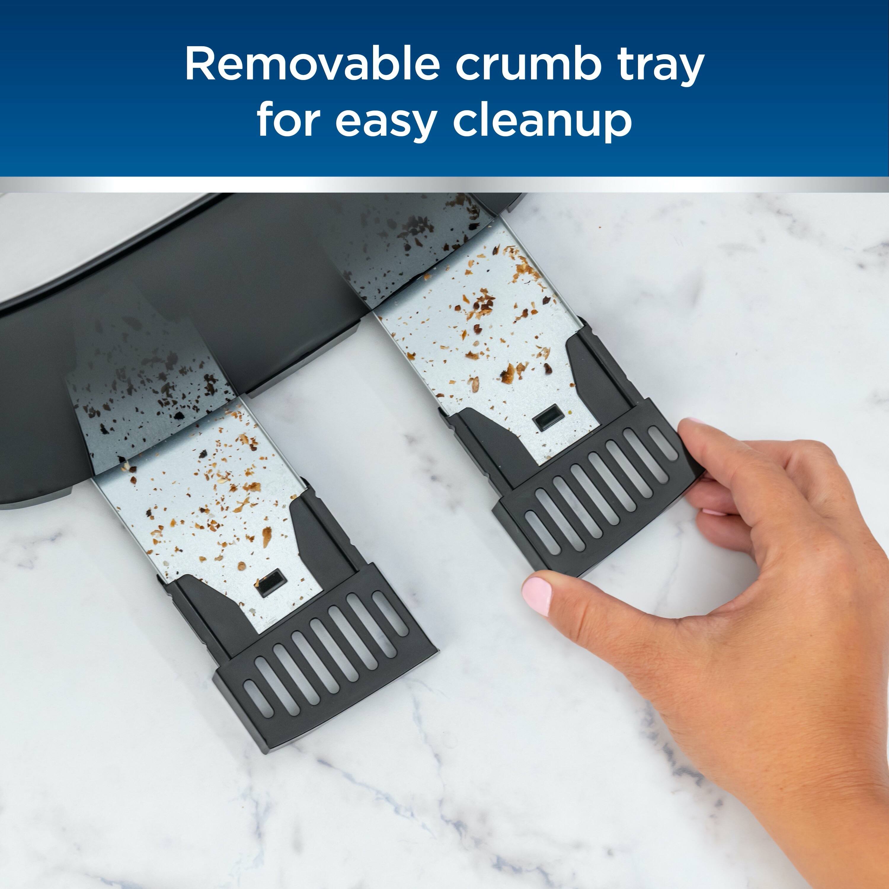 Removable crumb tray for easy cleanup