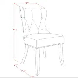 East West Furniture - V676SI121-5 5-Pc Dining Room Set- 4 Dining Room Chairs with Blue Linen Fabric Seat and Button - Multi-Color