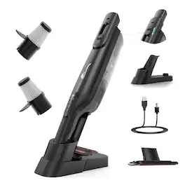 AYONTIN - Cordless Handheld Vacuum, Lightweight Portable Handheld Vacuum Cleaner with Charging Dock, LED Light,Hand Vacuum - Raven