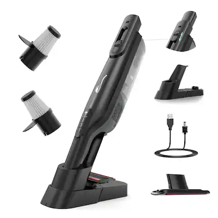 Front. AYONTIN - AYONTIN Cordless Handheld Vacuum, Lightweight Portable Handheld Vacuum Cleaner with Charging Dock, LED Light,Hand Vacuum - Raven.