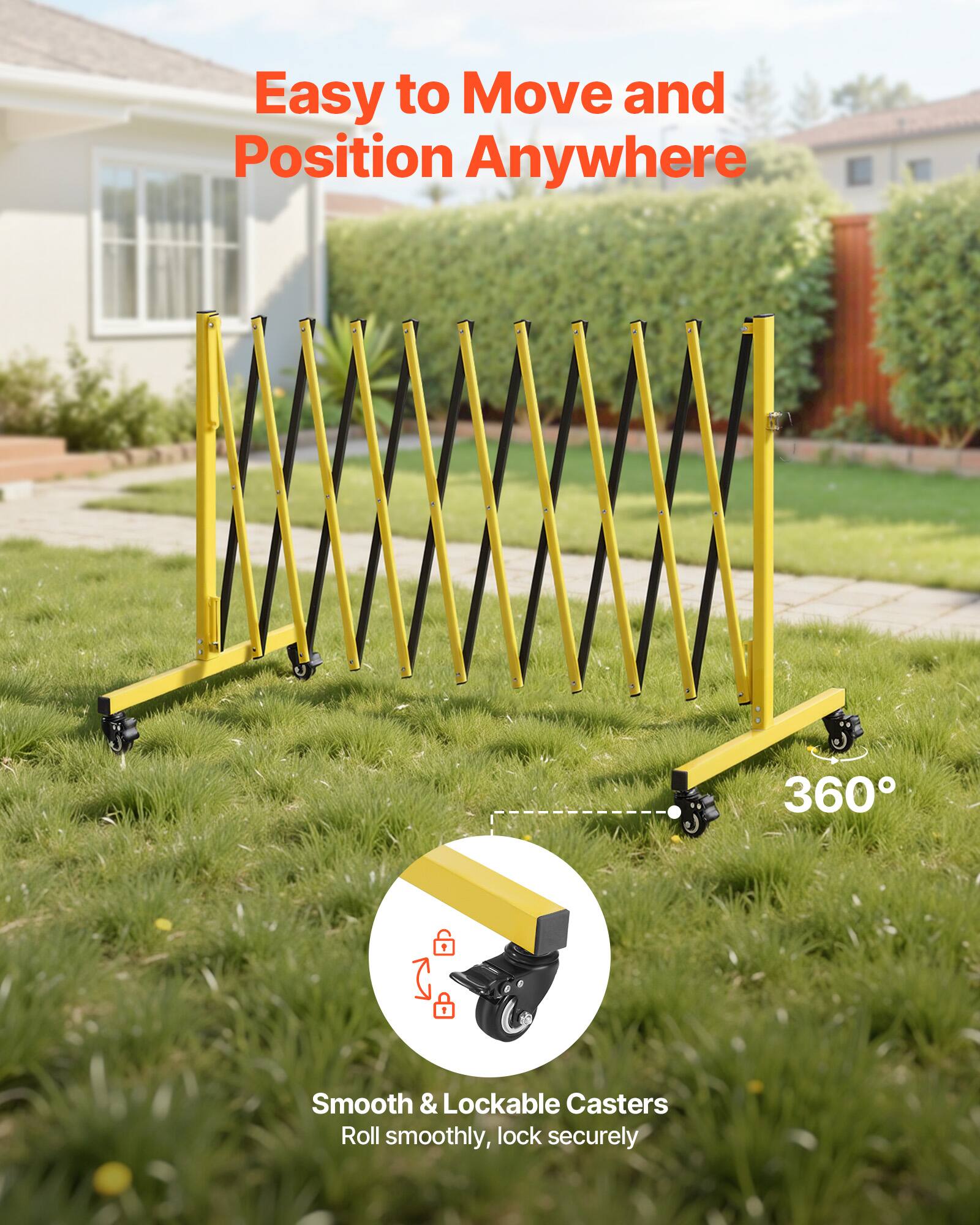 Easy to Move and Position Anywhere

360° Smooth & Lockable Casters
Roll smoothly, lock securely