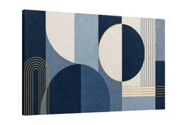 FC Design - Large Canvas 24x36" Blue Geometric Abstract Shapes Minimal Art Painting Home Wall Décor - MultiColor