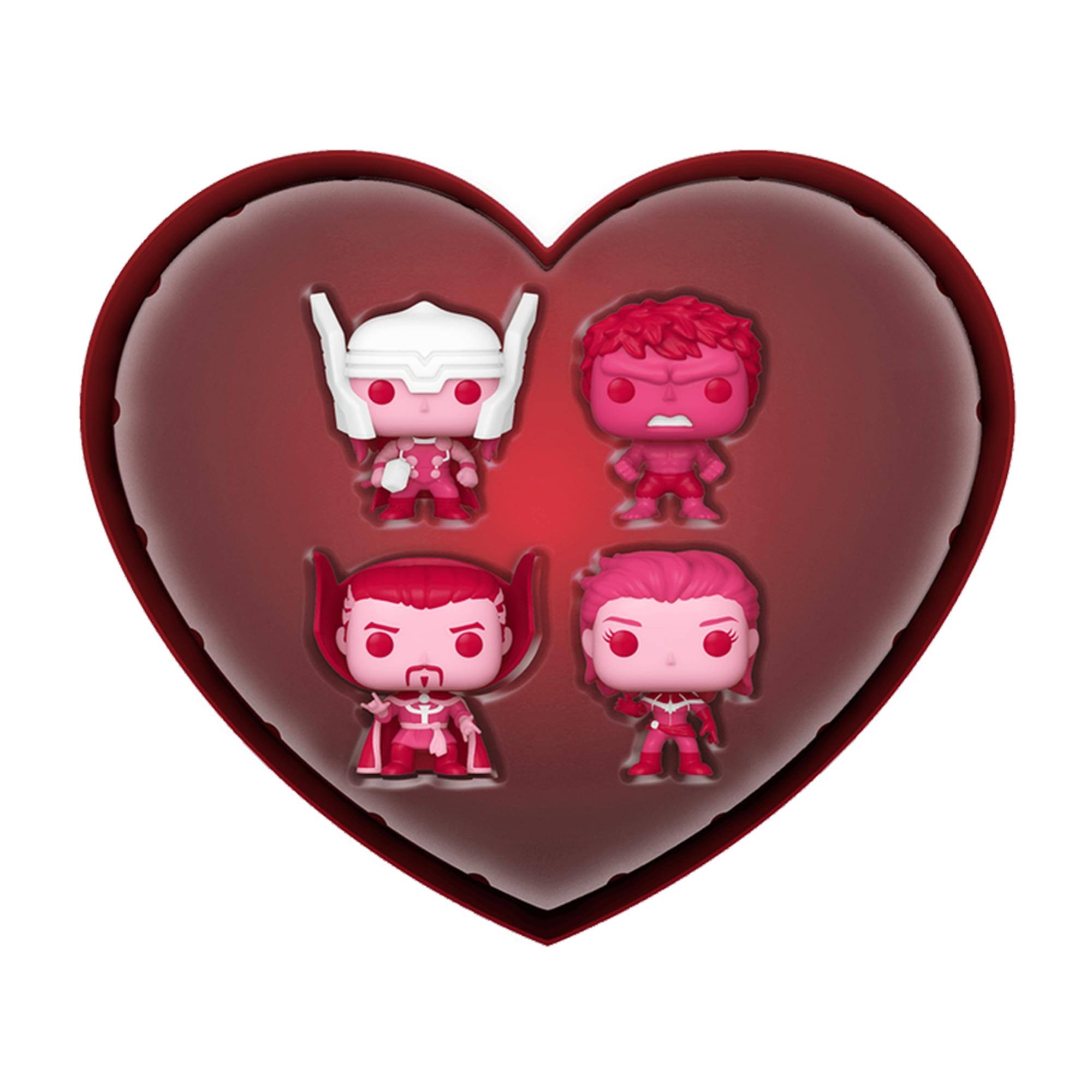 Alt View 1. Funko - Marvel Pocket POP Valentines 4 Piece Box Set - Red.