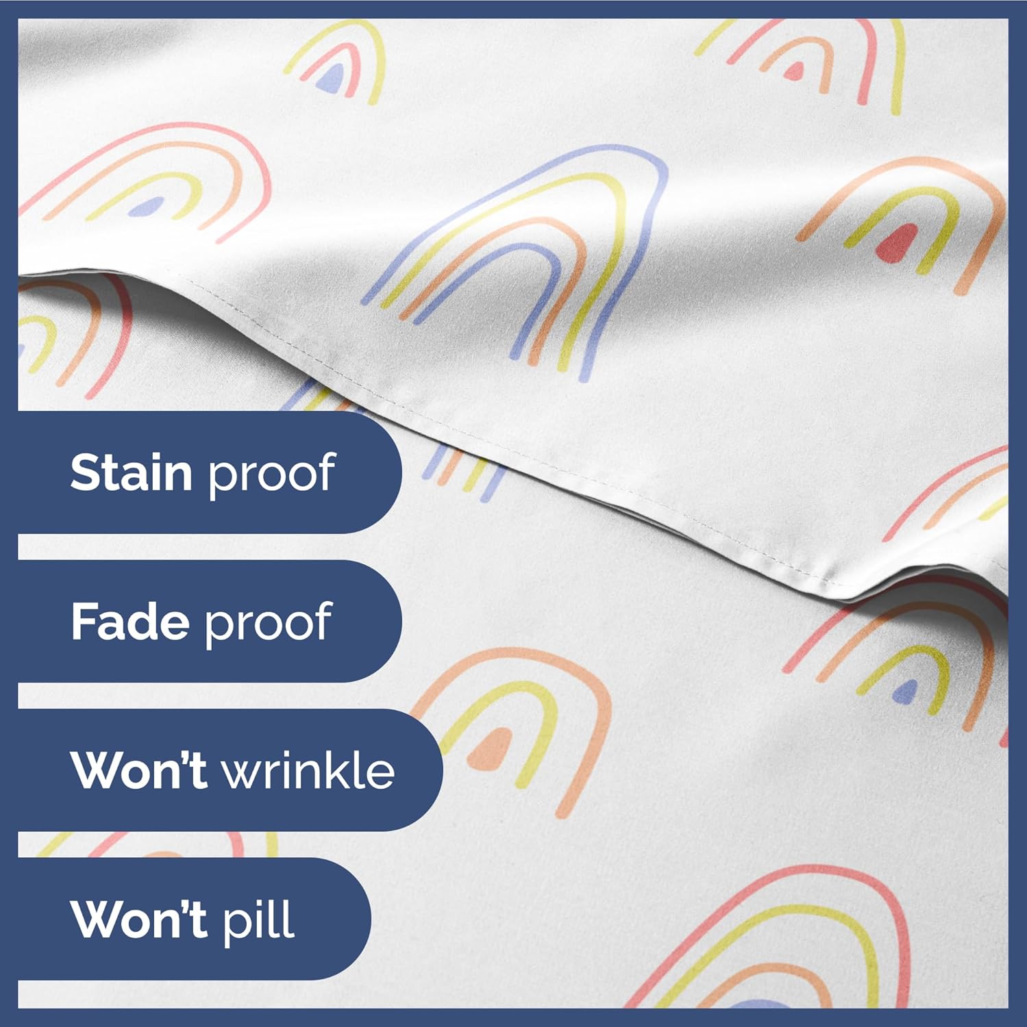 - Stain proof
- Fade proof
- Won't wrinkle
- Won't pill