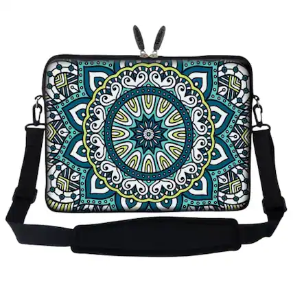 Front. Home Collection - 15–15.6 Inch Laptop Sleeve Bag with Adjustable Shoulder Strap, Water-Resistant Neoprene - Multi-color.