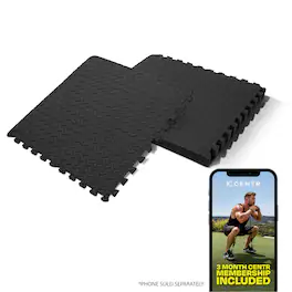 Centr - Gym Flooring Exercise Mats - 96 Sq Ft - Black