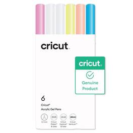 Cricut - Acrylic Gel Pens Set, 1.0 mm, 6 Count - For use with Maker, Explore, & Venture Machines