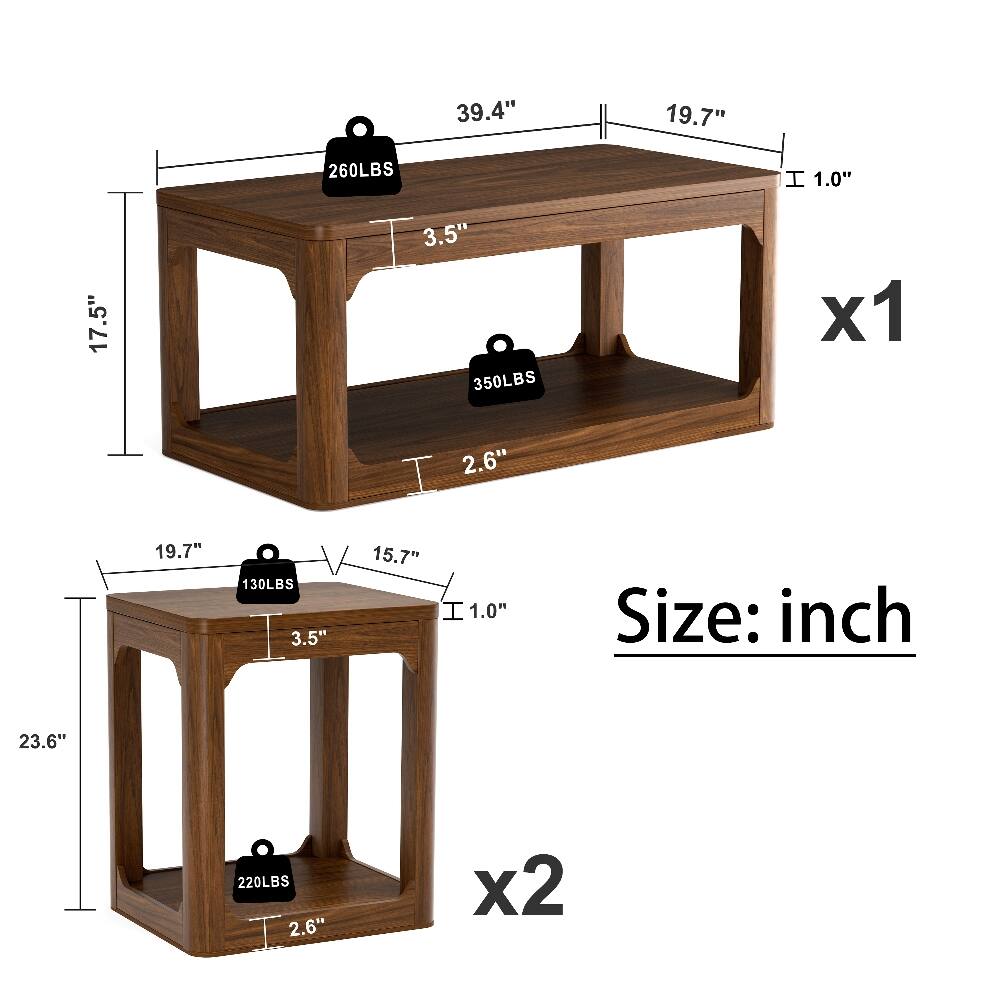 39.4"  
19.7"  
260LBS  
1.0"  
17.5"  
3.5" 350LBS  
x1  
2.6"  
19.7"  
130LBS 3.5"  
15.7" 1.0"  
Size: inch  
23.6"  
220LBS 2.6"  
x2